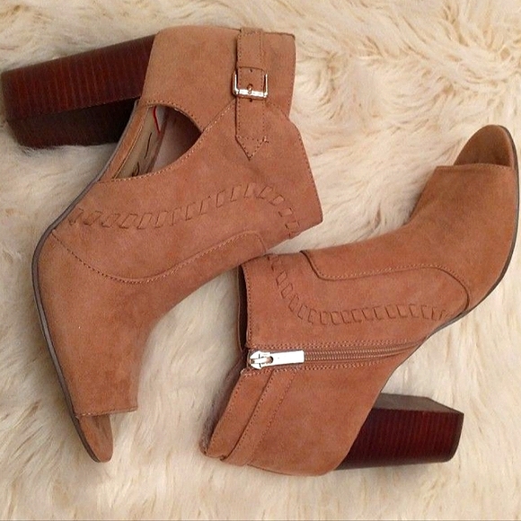 Unisa tan vegan leather open toe ankle boots Unmalaniee - Picture 3 of 4